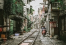 Railway cross through Hanoi