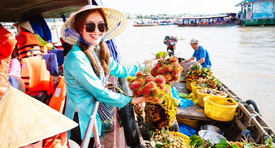 Floating Market in Mekong River