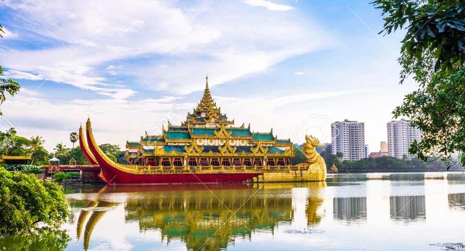 Karaweik Hall on Royal Lake (Yangon)