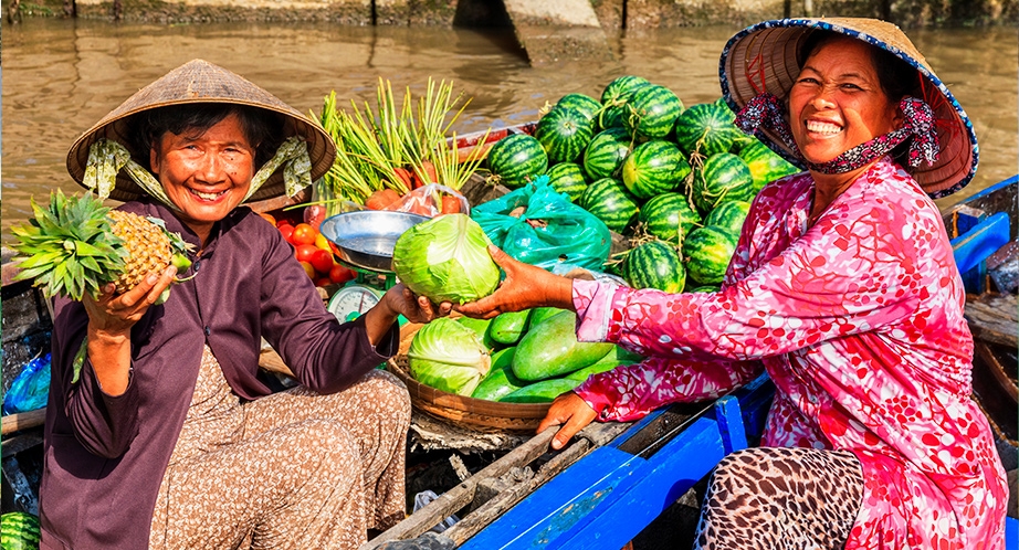 Floating Market in Mekong River