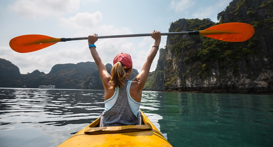 Kayaking in Halong Bay