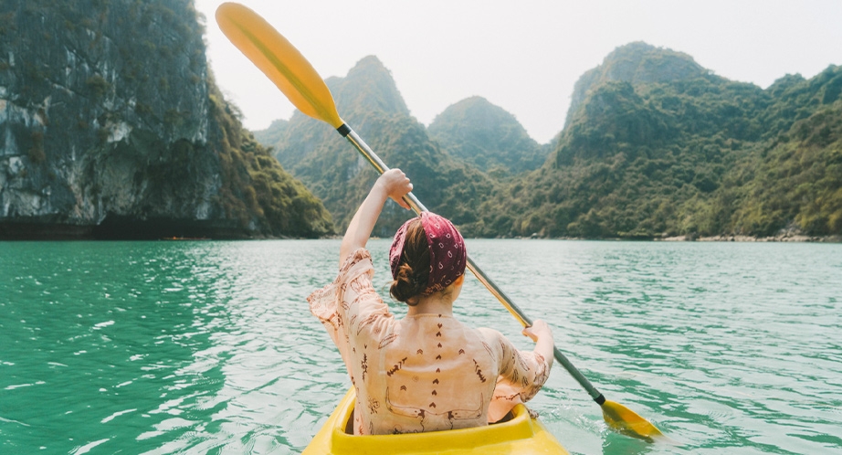 Kayaking in Halong Bay