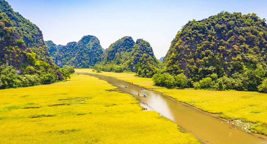 Sampan cruise in Tam Coc (Ninh Binh)