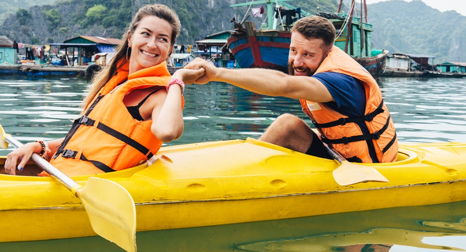 Kayaking in Halong Bay