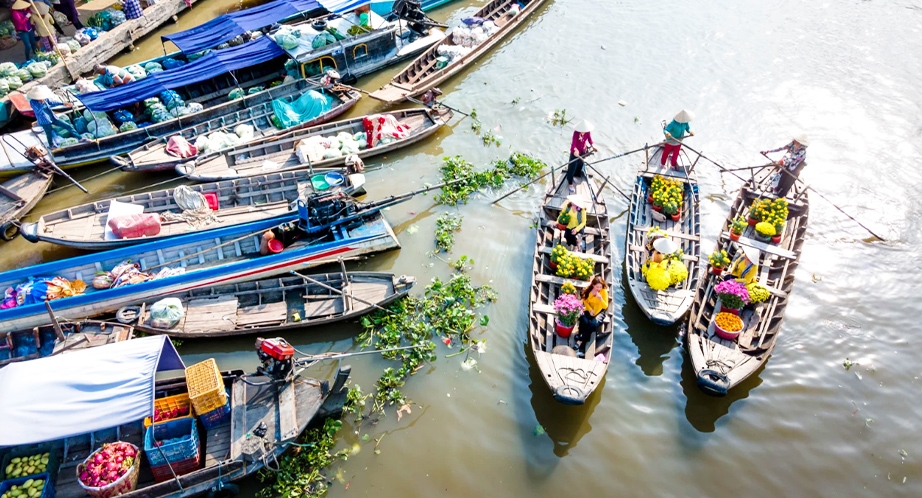 Floating Market in Mekong River