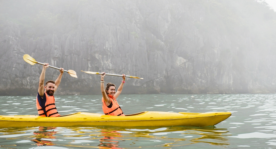 Kayaking in Halong Bay