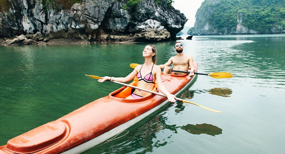 Kayaking in Halong Bay