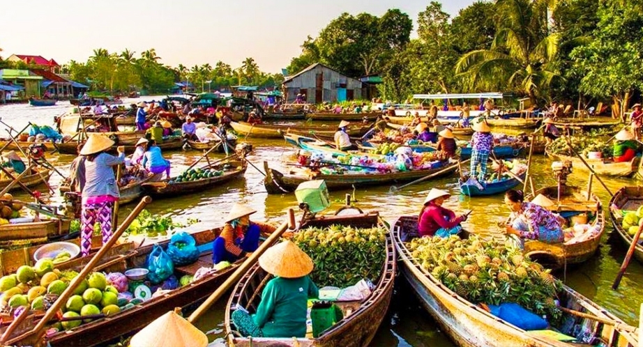 Floating Market in Mekong River