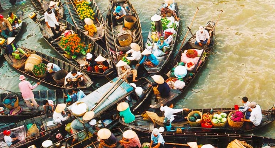 Floating Market in Mekong River