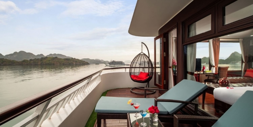 Admire Lan Ha Bay from your private terrace