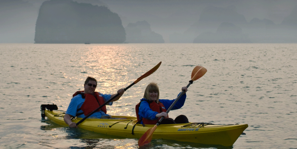 Kayaking in Halong Bay