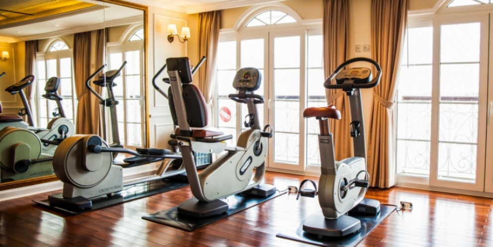 Fitness area equipped with the most modern equipment