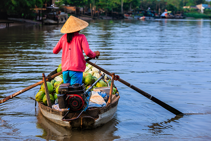 Sampan cruise in Mekong River