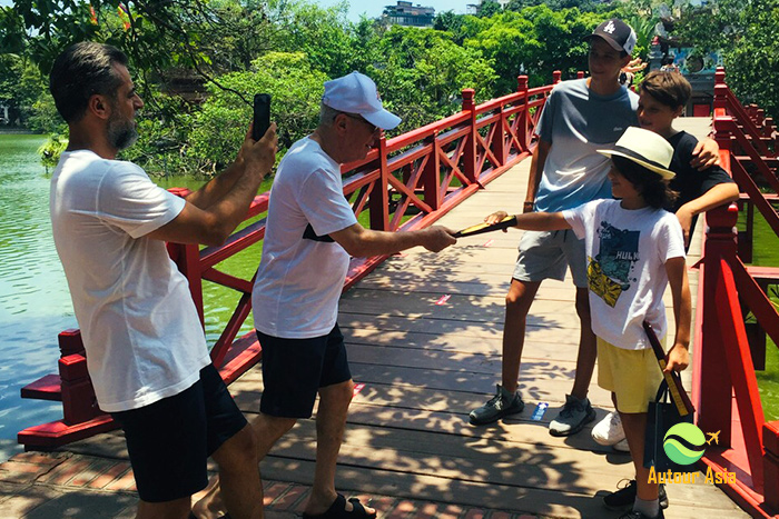 The Huc Bridge in Hoan Kiem Lake