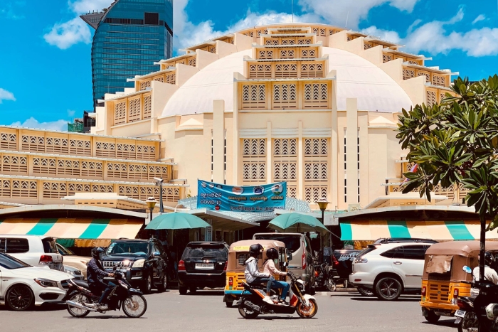 Russian market in Phnom Penh in our couple trip