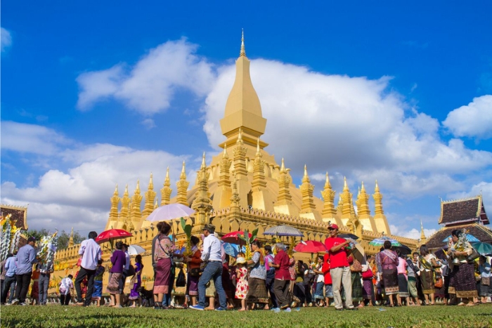 The majestic architecture of Pha That Luang