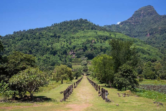 Lower Temple area - Path to the Middle Temple area in Vat Phou Temple