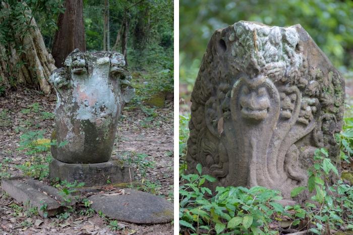 Ancient lines on thousand-year-old rocks at Wat Tomo Temple (Composite Image)