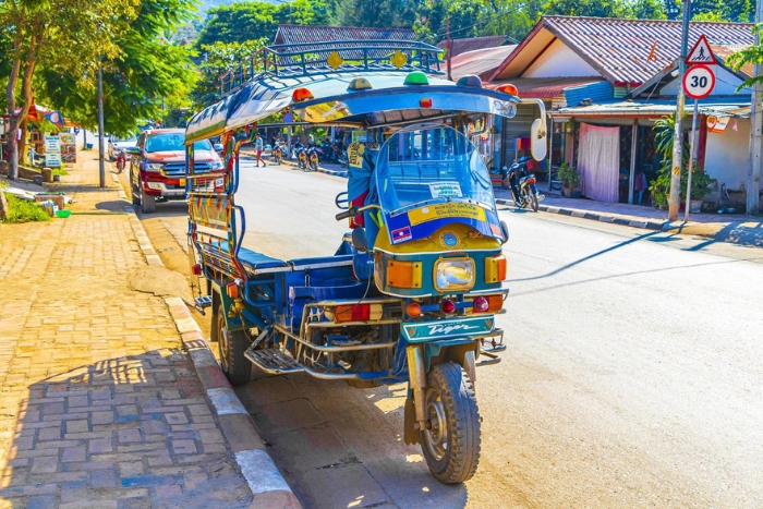 Tuk-Tuk, a very popular means of transport in Champasak