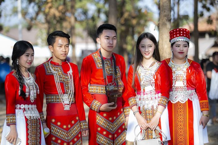 Hmong people at the Noj Peb Caug festival in Laos in December