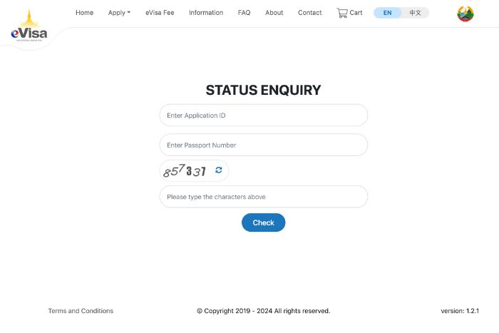 You can check the status of your Laos e-visa here