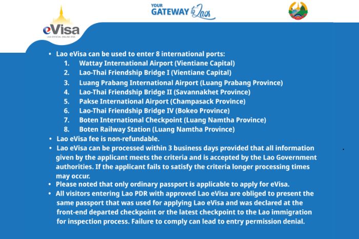 Important notes about the Laos e-visa (photo: laoevisa.gov.la)