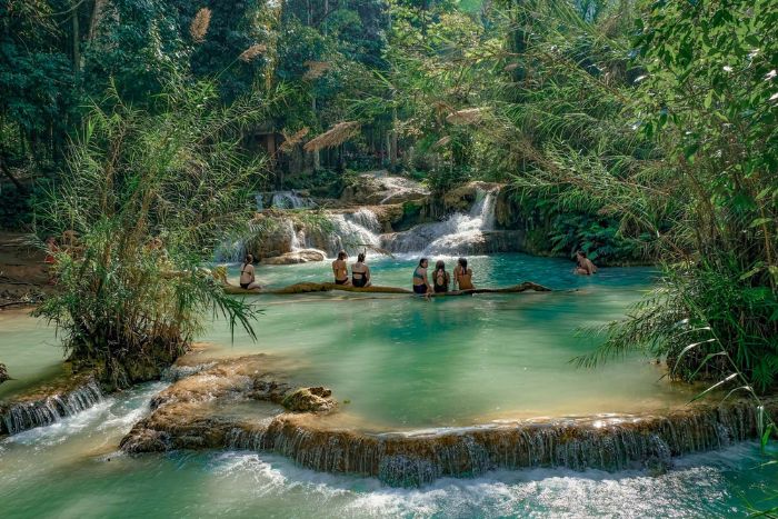 Enjoy a worry-free trip with travel insurance in Laos (photo: Kuang Si, Luang Prabang)