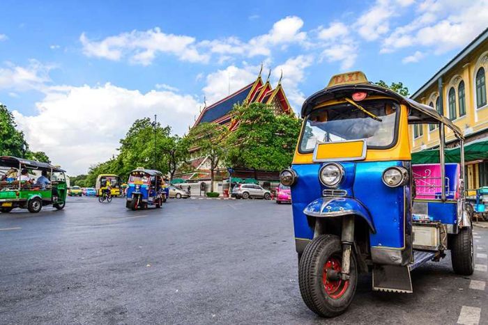 Tuk-tuks are a popular mode of transport for tourists in Laos