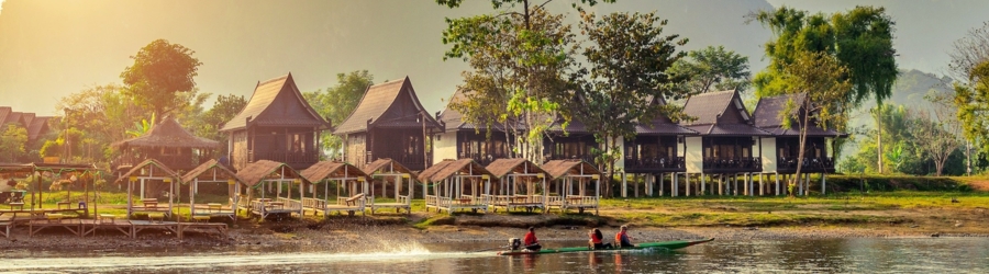 Nam Song River flows around Vang Vieng