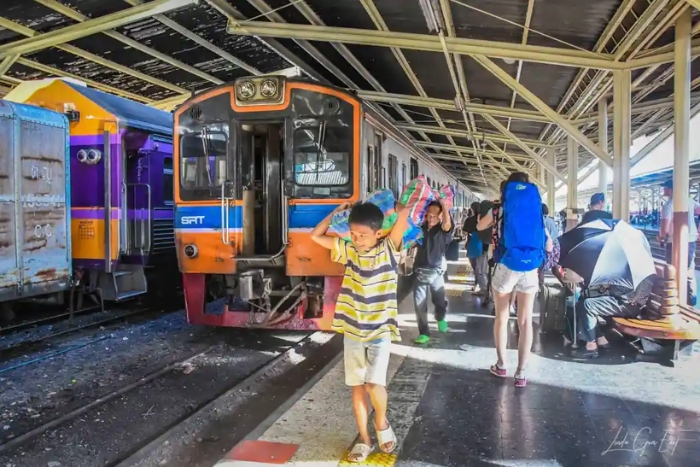 Train - one of the popular transportation in Ayutthaya