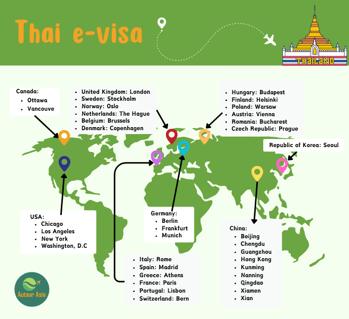 Where are Thailand e-visas available? 