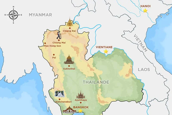 Thailand travel map