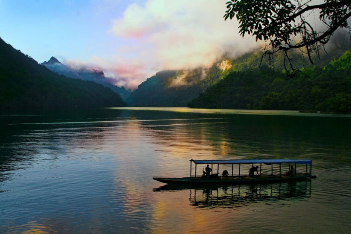 Ba Be national park at sunset