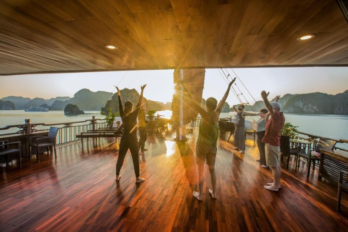 Taichi class on Cozy Boutique Cruise