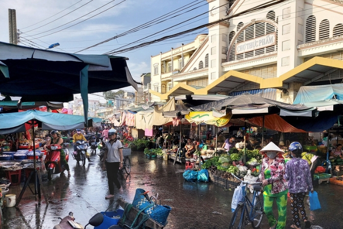 Shopping at the Sadec market 