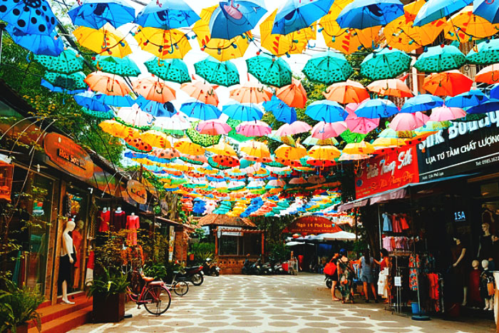 Umbrella Road Van Phuc Village