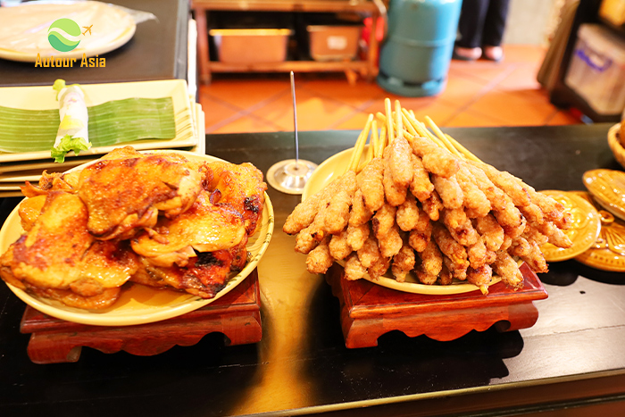 Bánh Rán & Nem Lụi (Donuts & Grilled porks)