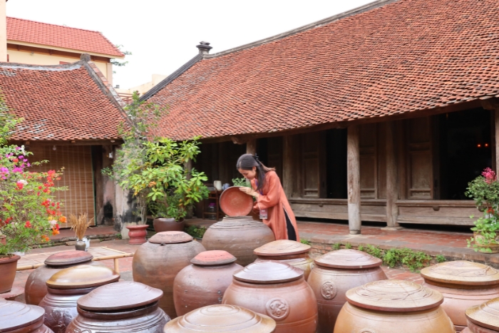 Soya sauce is fermented in Vietnamese jars fpr the best flavour 