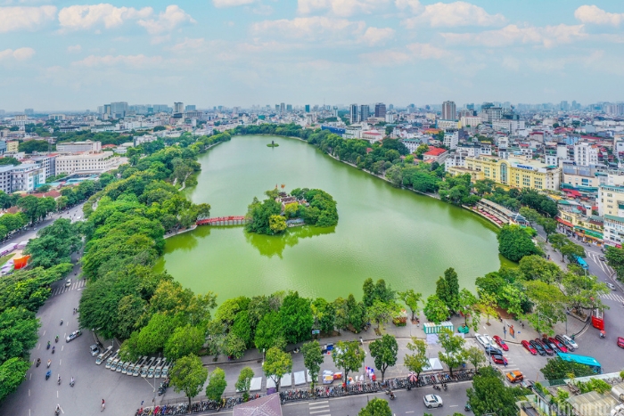 Panoramic view of Hanoi capital from above