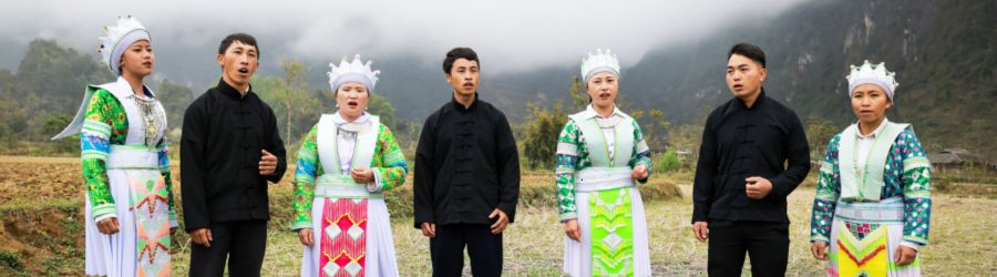 Hmong youth sing love songs at Bao Lac love market in Cao Bang