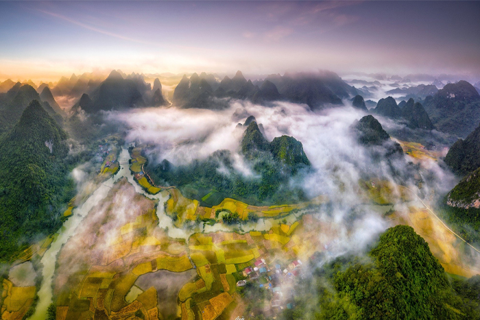 View from above of Phong Nam valley