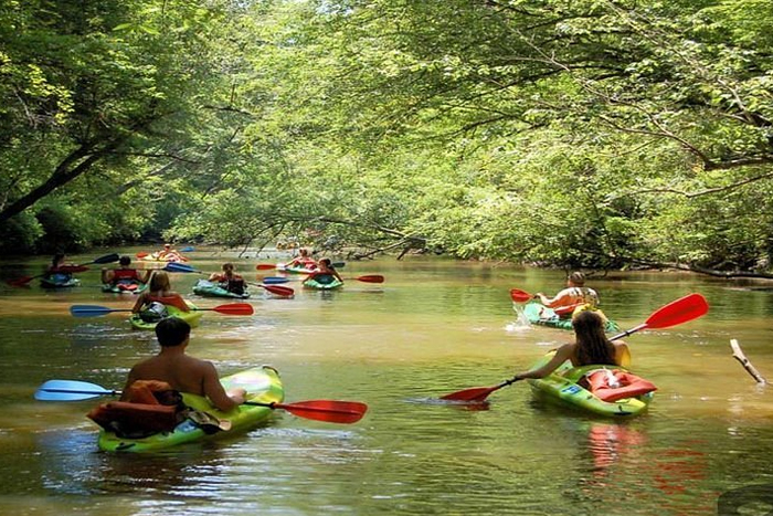 Embark on a scenic kayak adventure along the Cua Can River