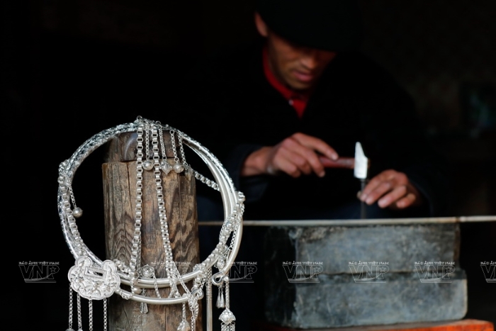 Hmong traditional craft village of silver carving