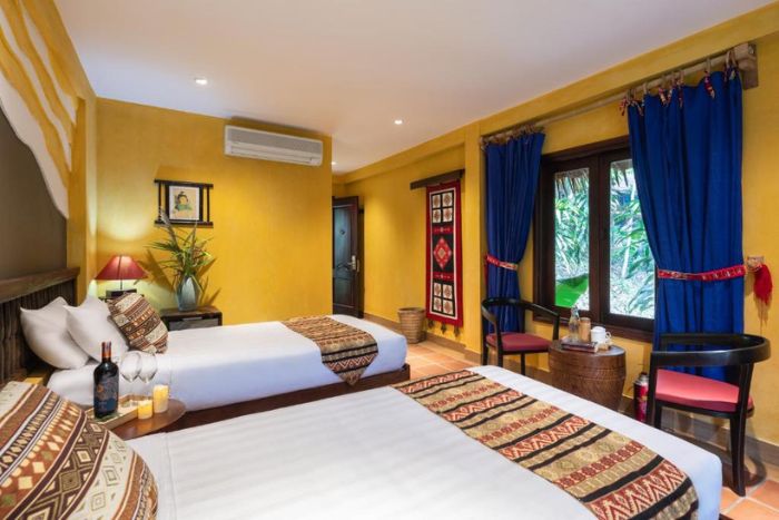 The rooms are fully equipped with amenities, ensuring a wonderful stay at Hoang Su Phi Ha Giang