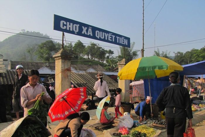 Quyet Tien market takes place only once a week, making it always a lively and bustling place