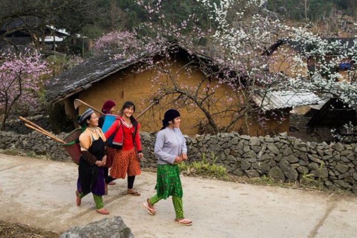 Ethnic people in Lung Cam Cultural Village, Sung La Ha Giang