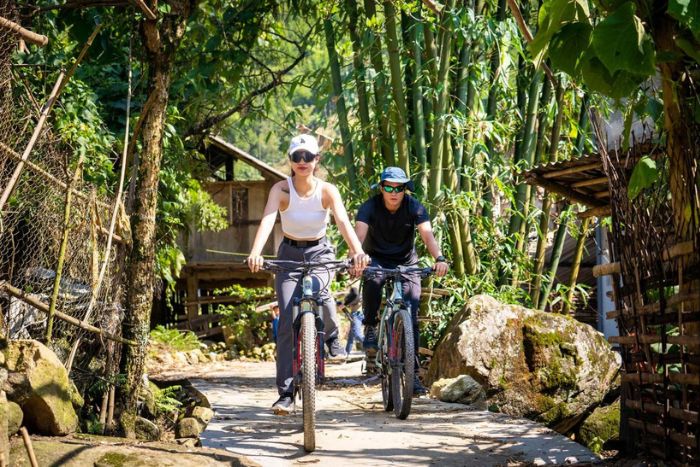 Biking at Panhou Village Ecolodge