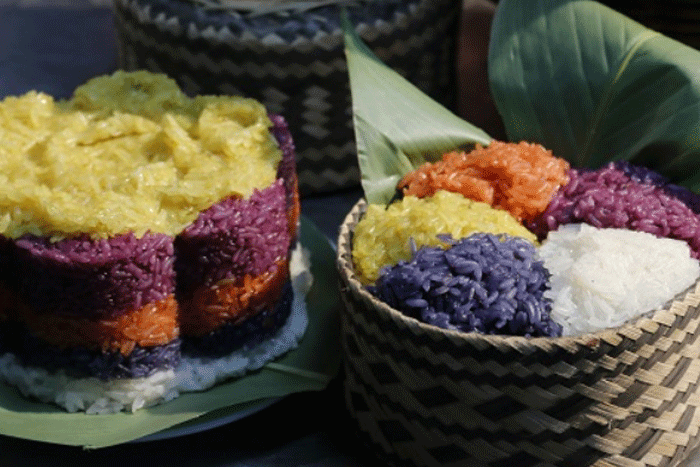 Xôi ngũ sắc - Five-coloured sticky rice