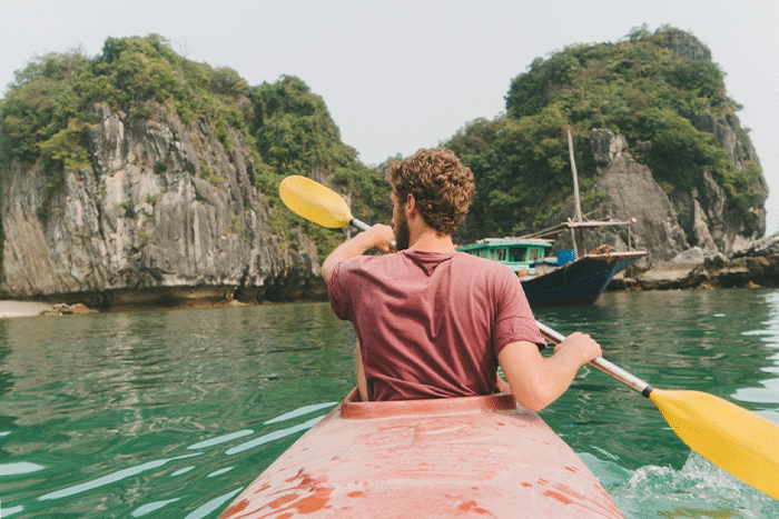 Kayaking on Lan Ha Bay.