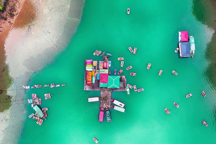 Vung Vieng Fishing Village from above.